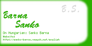 barna sanko business card